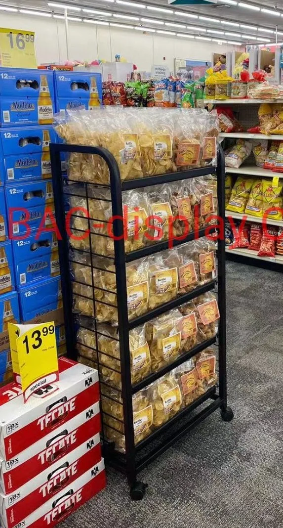 Metal Wire Hanging Baskets Shelves for Potato Chips in Shops